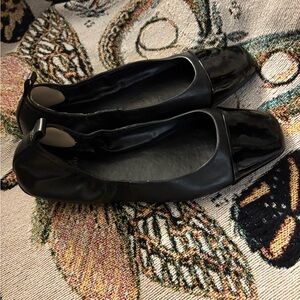 Vince Camuto Black Foldable Ballet Flats, sz 9